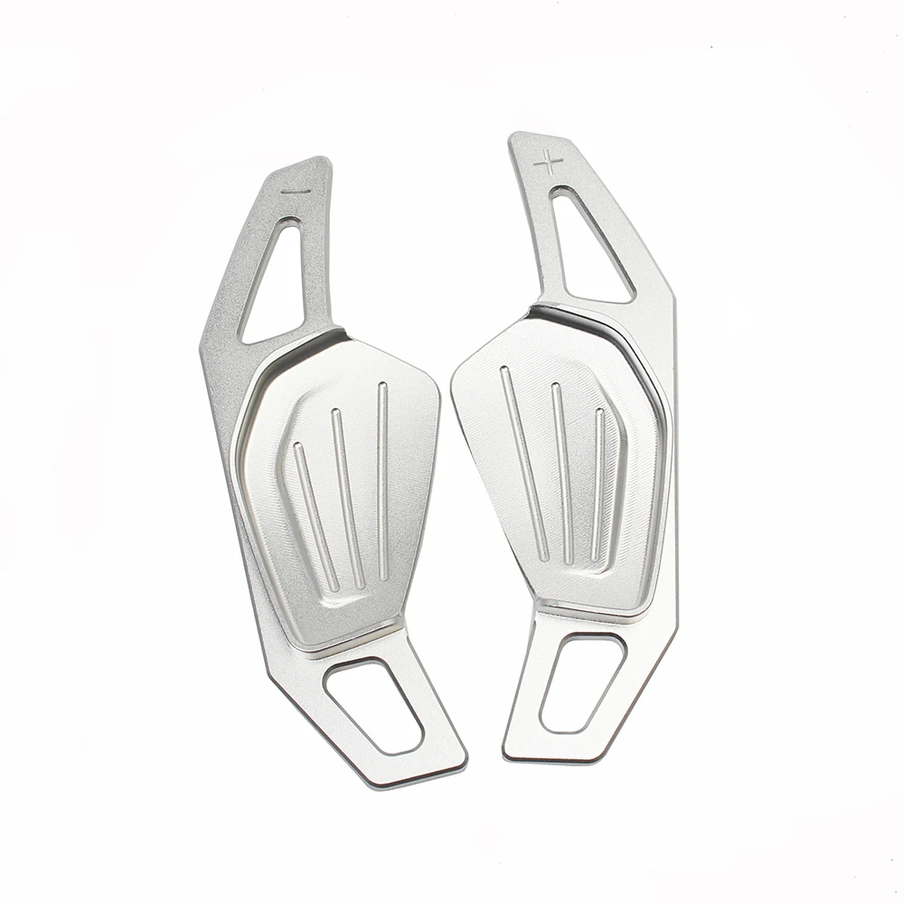 Pagaie cambio per Skoda ENYAQ iV Octavia Scout RS VRS A8 MK4 Karoq Kodiaq 2021 Sportline Volante per auto DSG Estensione ingranaggi: Argento