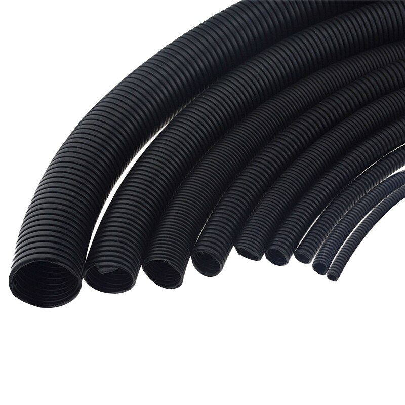 Tubo corrugado para automóvil de 1M, 6,5mm, tubo corrugado para automóvil, aislamiento de tuberías, arnés de cables, carcasa corrugada 10 12 14,3 20 36 48 mm