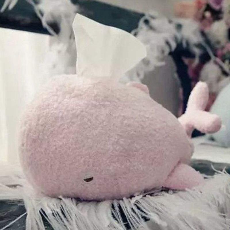 Creatieve Netto Rode Ins Wind Cartoon Walvis Tissue Doos Japanse Thuis Mooie Dier Knuffel Decoratie: Pink