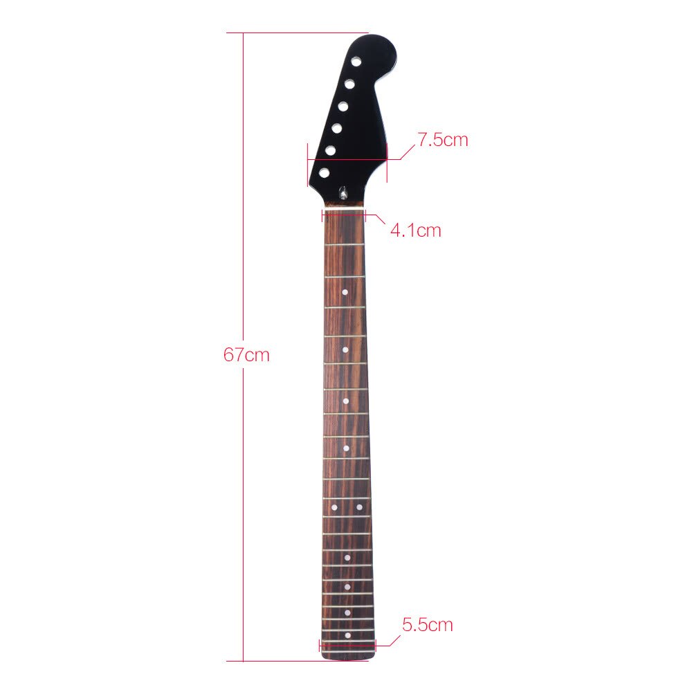 22 Frets Right-handed Replacement Maple black Guitar Neck Rosewood fingerboard for ST Electric Guitar