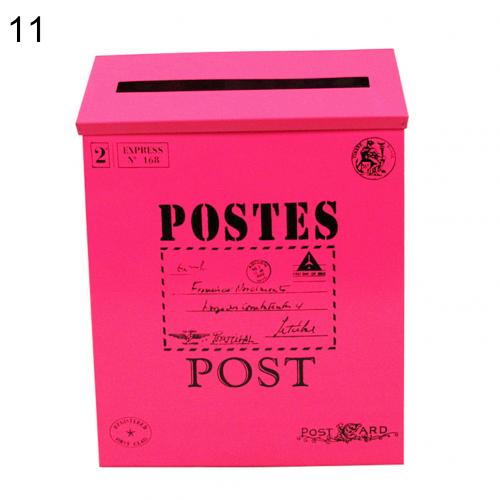 Retro Metal Mailboxes Wall Mounted Mail Box Mailbox Bucket Newspaper Letter Box Post Garden Decoration Garden Supplies: 11