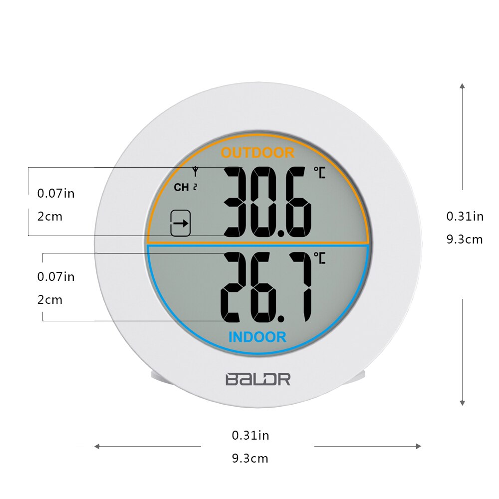 Baldr Wireless Thermometer Max/Min Records Trend Indicator Monitor LCD Display Digital Wall Table Temperature Meter Sensor