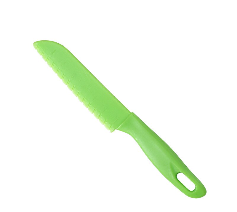 Couteau de cuisine pour enfants, couteau de cuisine pour le pain, laitue, couteau de cuisine en plastique pour les tout-petits, couteau à fruits, couteaux d'office sûrs pour enfants, coupe-dents de scie: green