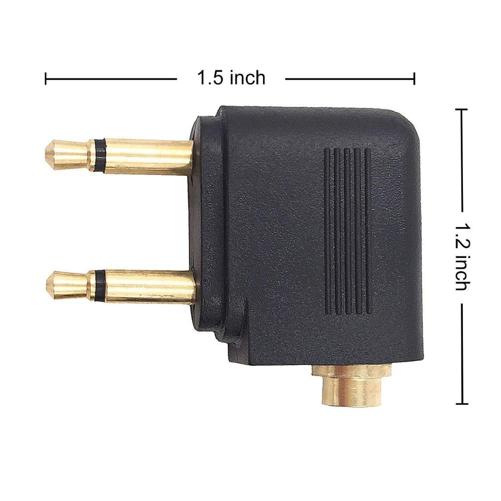 3.5mm Stereo Jack Socket Earphone Socket Adaptor Golden Plated Airline Airplane Flight Adapters for Headphone