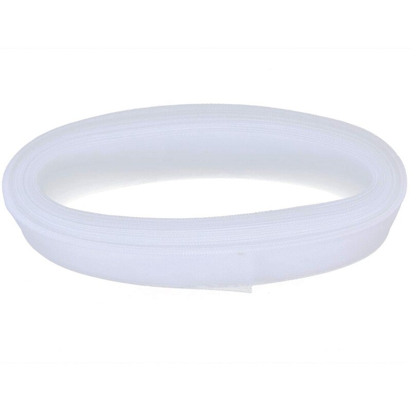 NBEADS Ongeveer 50 meter stijve paardenhaar vlecht, paardenhaar mesh vlecht trim ongeveer 7,5 cm breed polyester stijve linten voor uitbenen naaien trouwjurk jurken rok hoed accessoires, wit