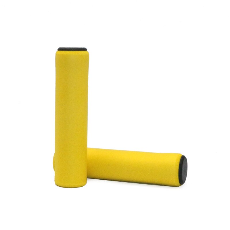 Empuñaduras de silicona para manillar de bicicleta de montaña, esponja suave, amortiguadora de deslizamiento, amortiguadores de Ciclismo de Carretera para patinete: YELLOW