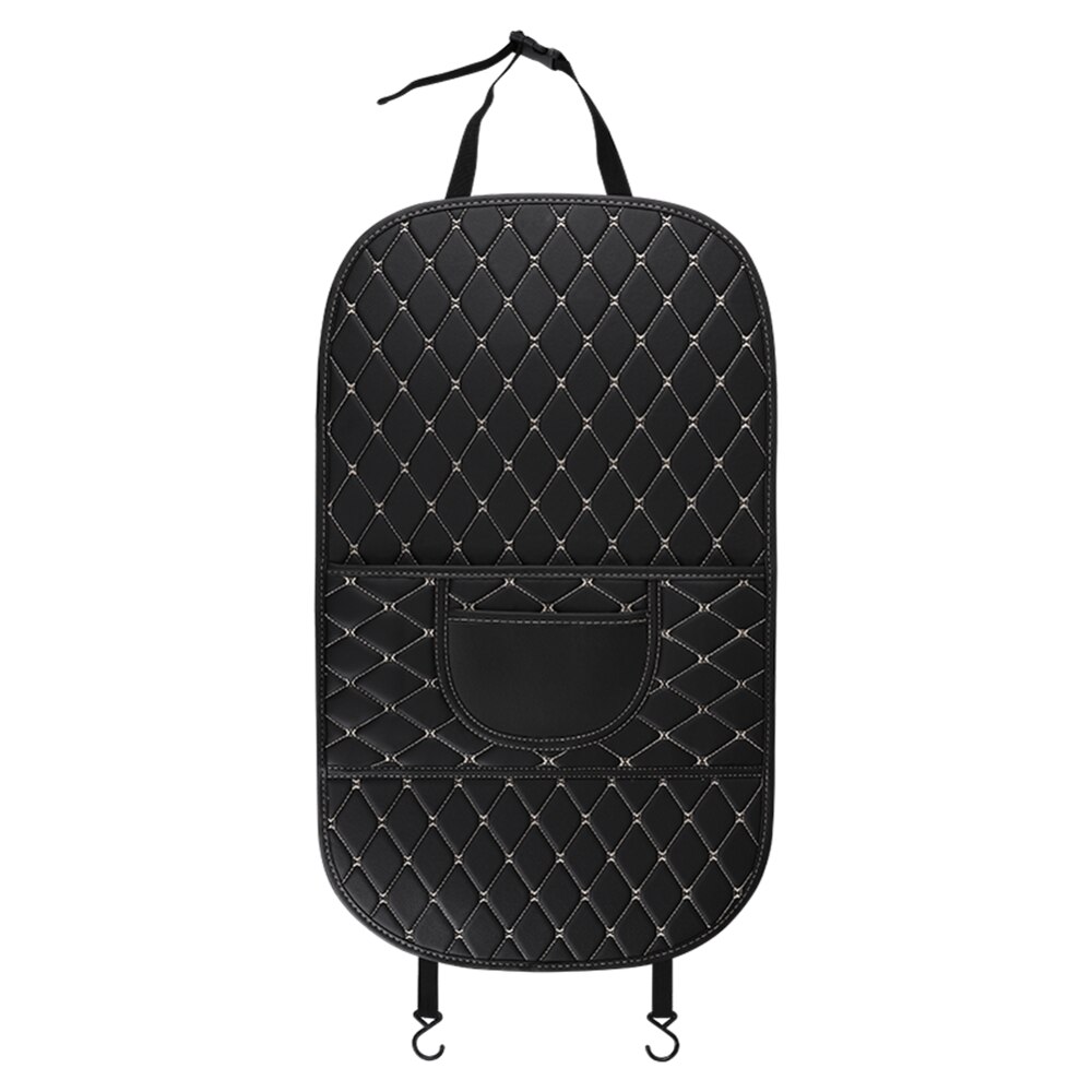 Funda protectora trasera para asiento de cuero PU, organizador para almacenaje impermeable para coche, alfombrilla antipatadas para niños, accesorios para coche: Long Type