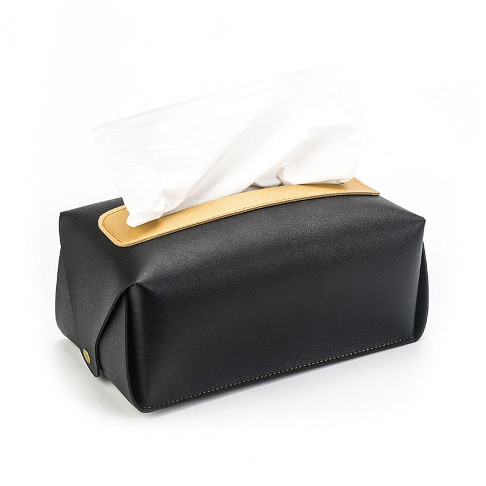Household Tissue Box Holder Napkin Box Folding Waterproof Tissue Case Tissue Holder boite a mouchoirs коробка для салфеток: Black