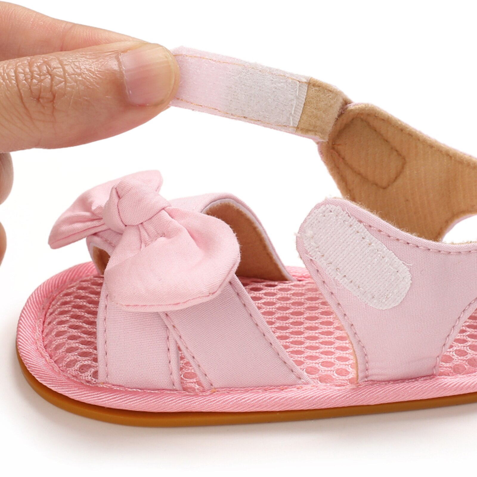 Baby Mädchen Sommer Bownot Sandalen Atmungsaktive Sanft Sohle Nicht-Unterhose Offene spitze Wohnungen Kleinkind Vor-Wanderer Baby Schuhe