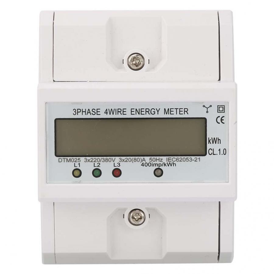 220/380V 20-80A Energy Consumption Digital Electric Power Meter 3 Phase 4P KWh Meter with LCD