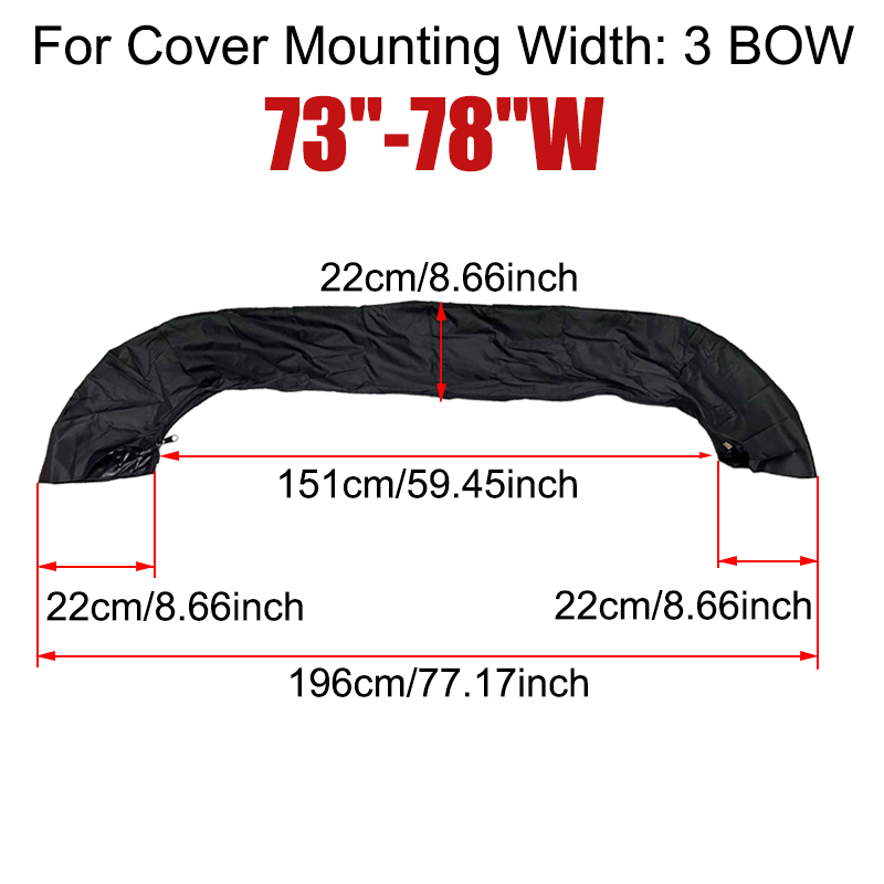 600D 3 BOW / 4BOW Bimini Top Boot Cover No Frame Boat Cover Waterproof Anti UV Boat Cover Dustproof Boat Accessories Black: GRAY