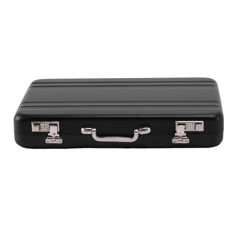 Aluminum Password Box Card Case Mini Suitcase Password Briefcase Black: Black