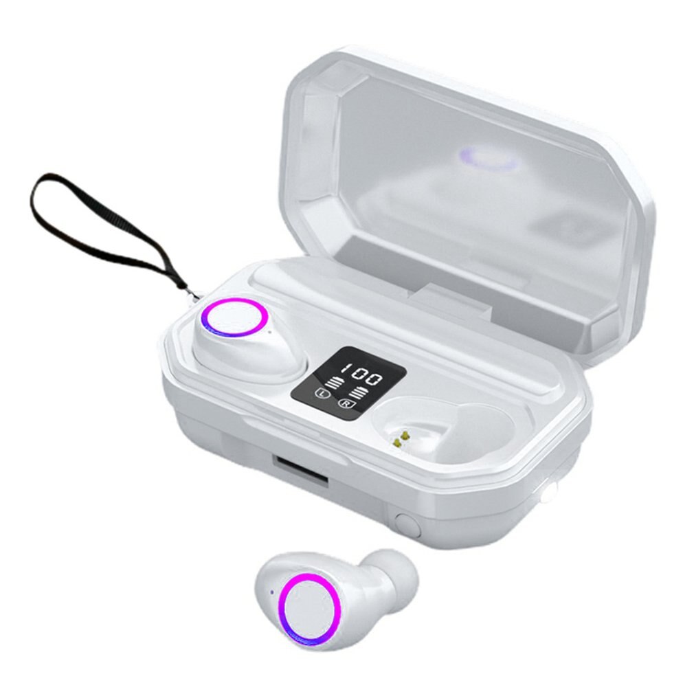 Offres spéciales Original TWS Bluetooth écouteur 5.0 tactile musique sans fil écouteurs stéréo basse écouteurs véritable sans fil écouteurs de base: White Rope