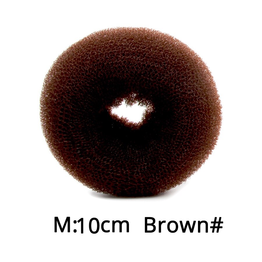 Leeons S/M/L Hair Doughnut Dish Hair Donut Bun Maker Wig Hair Donut Braids Hair Accessories Hair Bun Headband Doughnut Maker: m brown