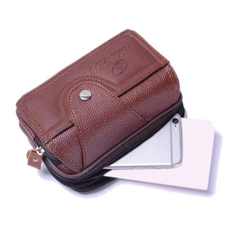 Riñonera Vintage de Pu para hombre y mujer, bolso de cintura multifunción para teléfono, monedero Vintage Unisex, cinturón para exteriores