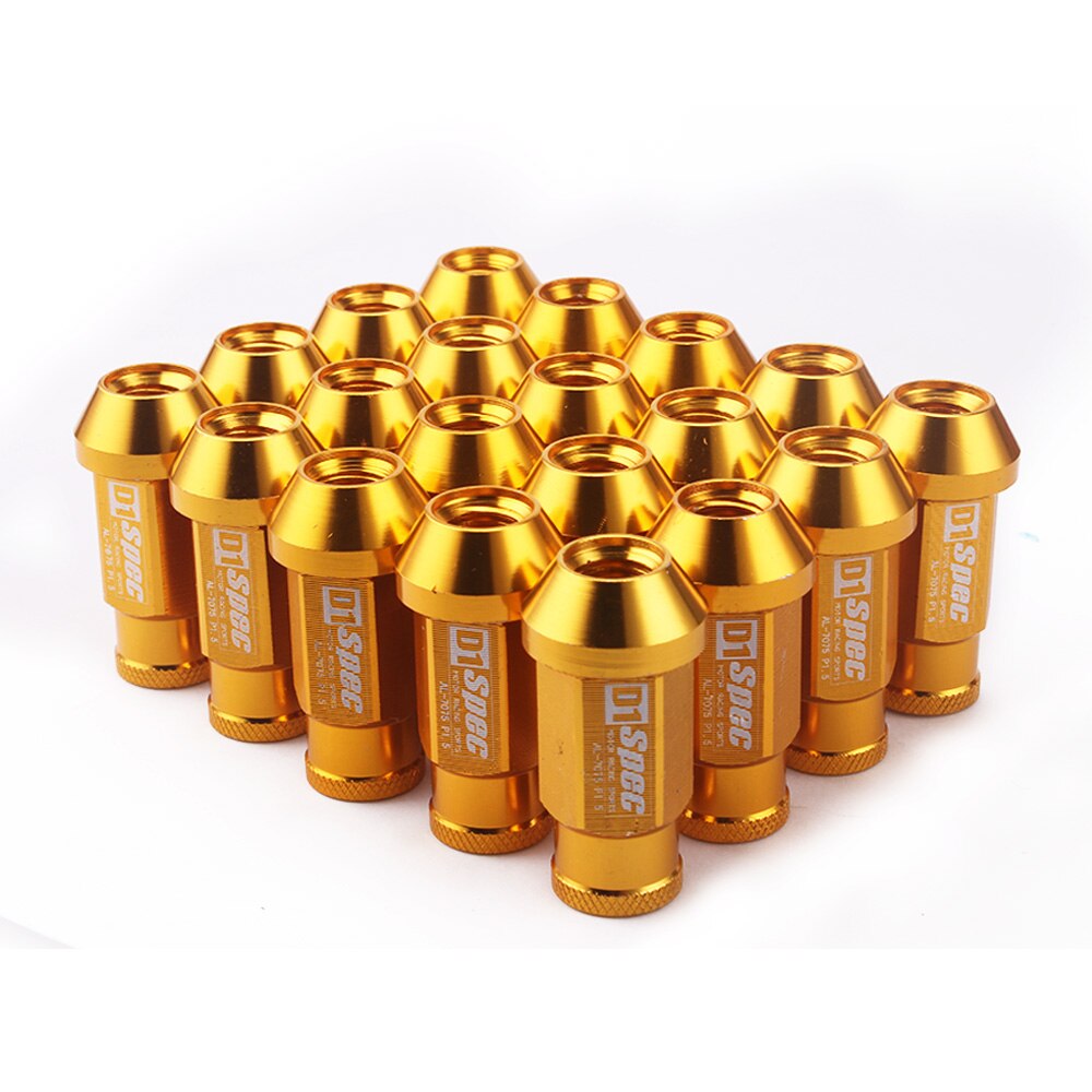 Spec Racing Aluminium legierung Rad Lug Muttern Schraube M12x1.5/1,25 Länge 50mm/40mm für 95% autos 20 teile/los: gold / D1-M12x1.5--50MM