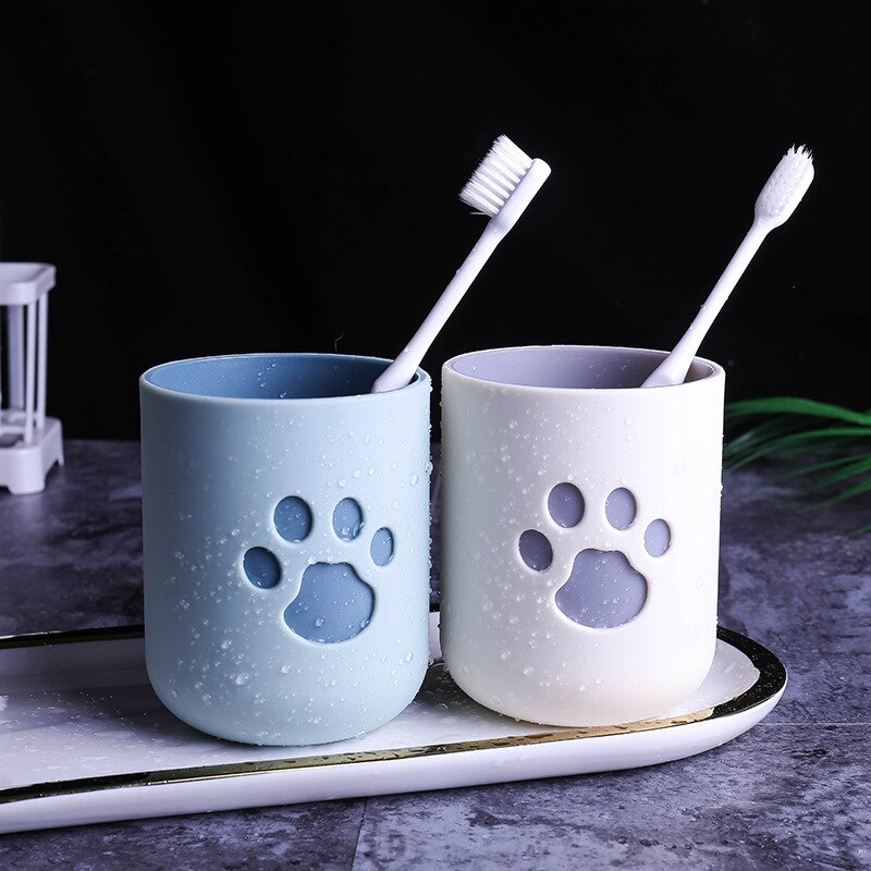 Tasse de lavage Portable, griffe de chat de dessin animé, rangement de brosse à dents, organisateur de salle de bain, tasse de brosse à dents