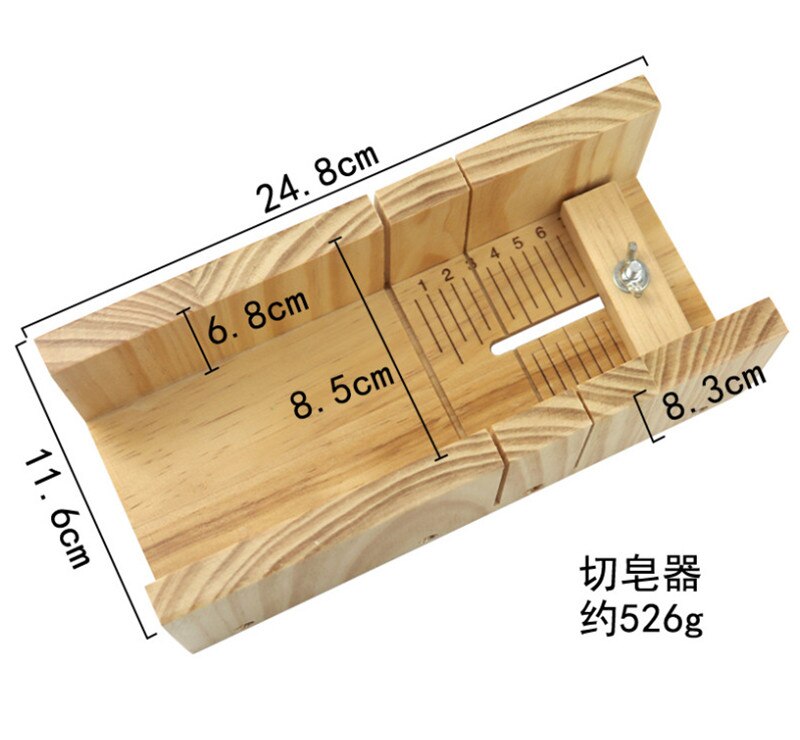 Handmade Soap Tool Set Silicone Wooden Soap Mould Rectangular with Cover Stainless Steel cutters Soap Cutting Box