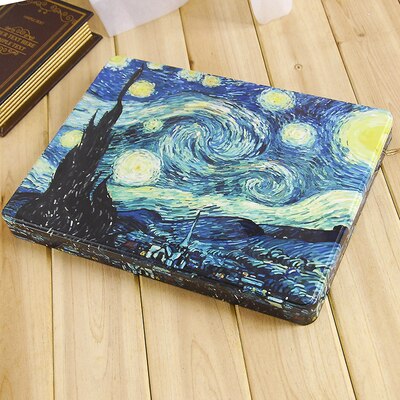 large square exquisite pattern A4 paper dedicated storage iron box file certificate receipt storage finishing box: star sky