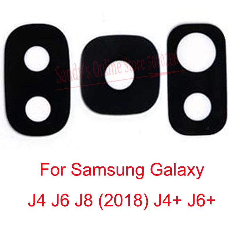 Achter Terug Camera Glazen Lens Voor Samsung Galaxy J4 J6 J8 Plus J4 + J6 + Grote Camera lens Glas Met Sticker Onderdeel