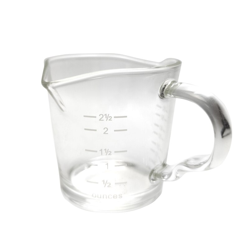 3oz/70ml Double Wall Insulated Espresso Measuring Glass Cup Mugs Shot Glass Milk Frothing Pitcher by Barista Basics with 2 Spout