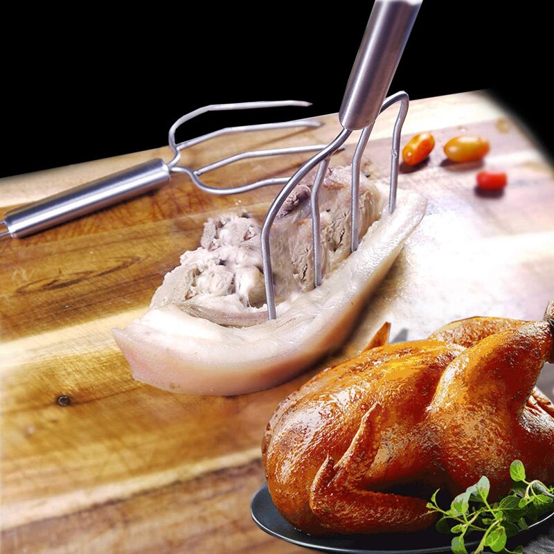 Stainless Steel Multi-Head Turkey Spit Grilling Utensils Barbecue Spit Large Barbecue Spit Kitchen Cooking Tools