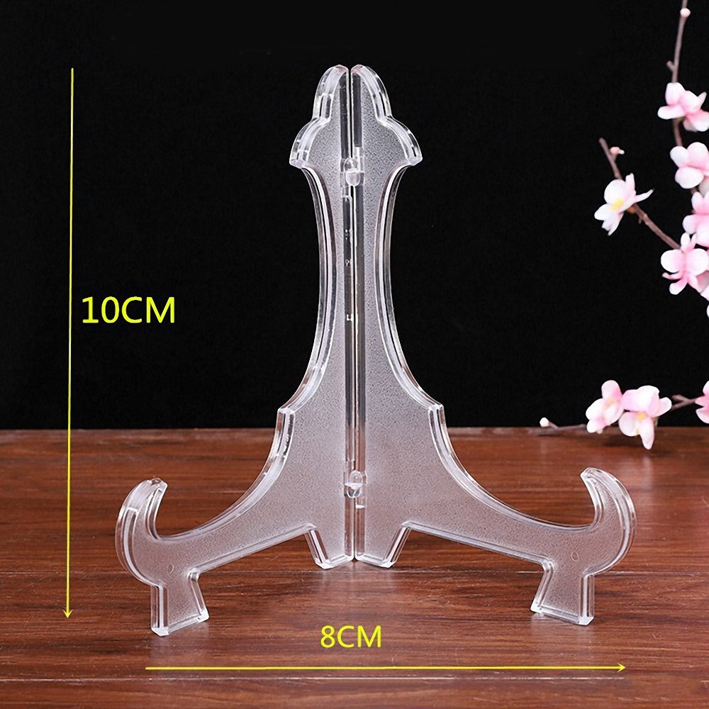 Caballete de plástico para decoración del hogar, soporte de placa para fotos de bodas, marco de exhibición, estante de exhibición, Pedestal: 4Inch
