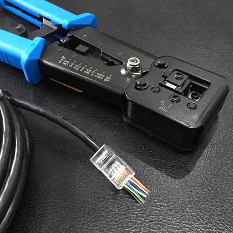Ez Rj45 Crimp Tool for Cat 5 / Cat 6 Ez P- Through Connectors for Ethernet Cable Ratchet Ethernet Cable Crimping Tool Set or