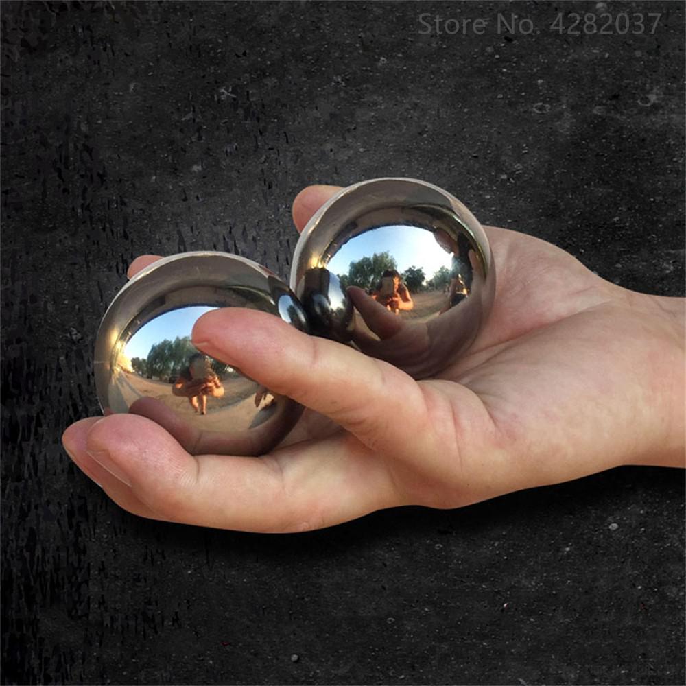 Steel Ball 2 pcs Solid Handball Massage For The Therapy Hand Massage Ball Fitness Body Fascia Exercise Relieve Yoga Ball Fitness