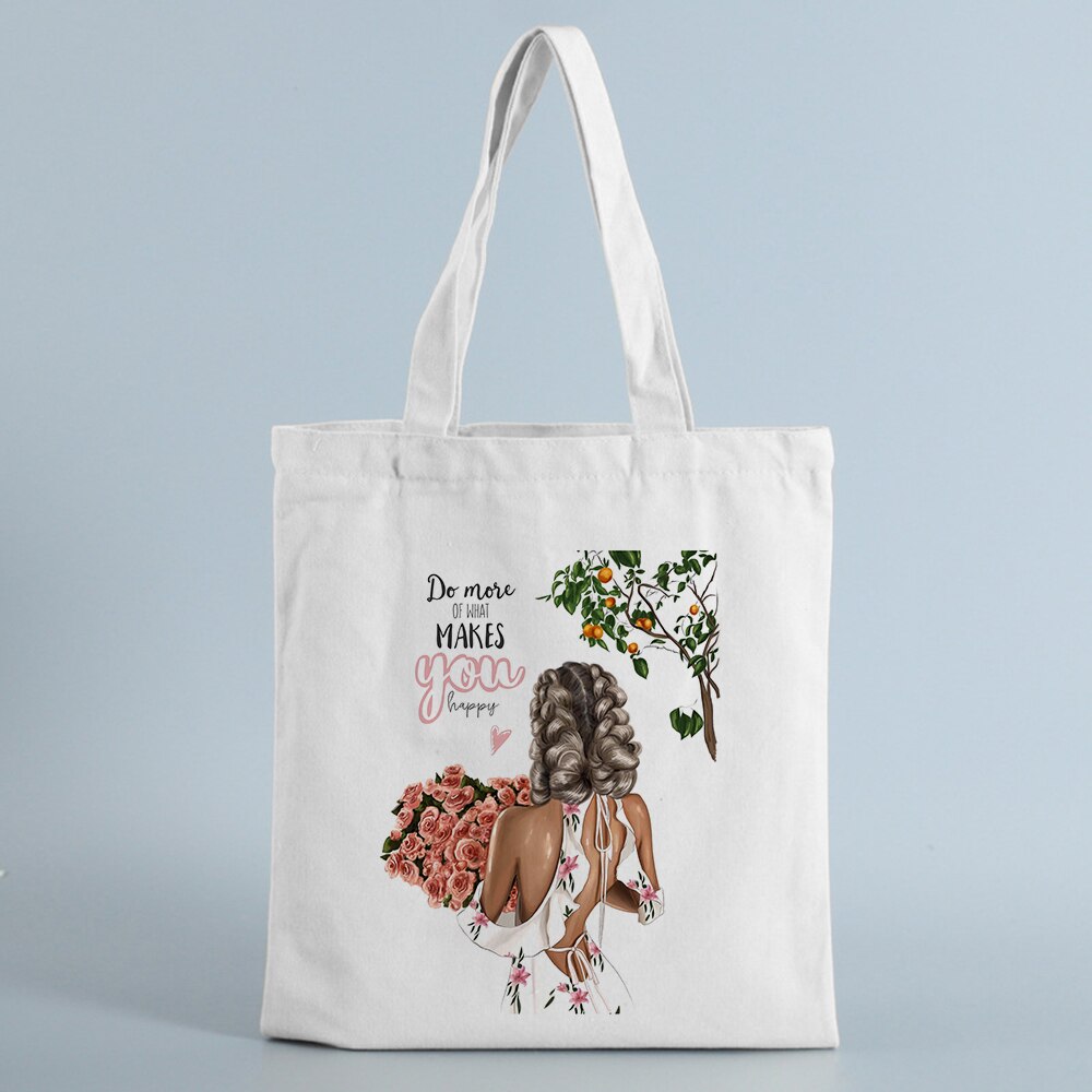 Mode Canvas Shopping Tassen Vrouwen Handtassen Mom Leven Eco Herbruikbare Doek Student Boek Tassen Dames Vrouwelijke Casual Shopper Tas: B0263-TBWH-M