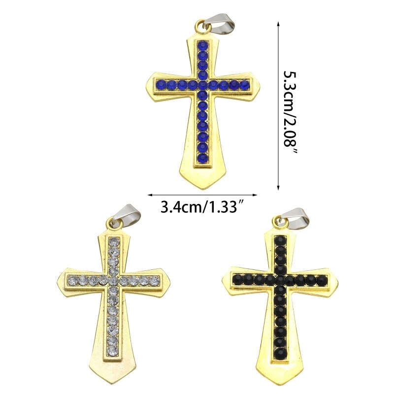 Diamanten Kruis Charme Metalen Katholieke Hanger Religieuze Opknoping Ornament Voor Handgemaakte Diy Ketting Rugzak Sleutelhanger