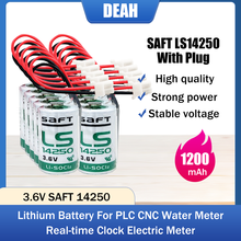 10PCS 3.6V SAFT LS14250 L14250 R6 SL35 ER14250 Lithium Batteria With Plug For PLC CNC Machine Tools Water Meter Li-Ion Battery