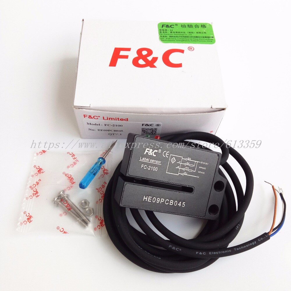 FC-2100 FC-2100P F&C Original Lable Sensor 4 wires NO NC Electric Label Detector Photo Sensor