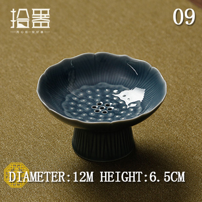 Drainable Ceramic High Leg Plate Dessert Refreshment Plate Dried Fruit Japanese Fruit Dish Chinese Tray for Buddha Fruit Plate: SMALL09