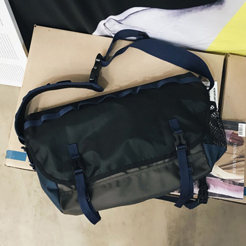 Bolsa de mensajero para hombre, Streetwear para hombre, bolsa de Nylon resistente al agua, , ocio, estilo coreano, bolsa de hombro para adolescentes