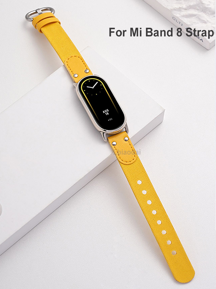 Originalarmband für Xiaomi Mi Band 8 Armbinde Leder Ersatzarmband Miband 8 NFC Nylon Pulseira Mi Band 8 9 Band