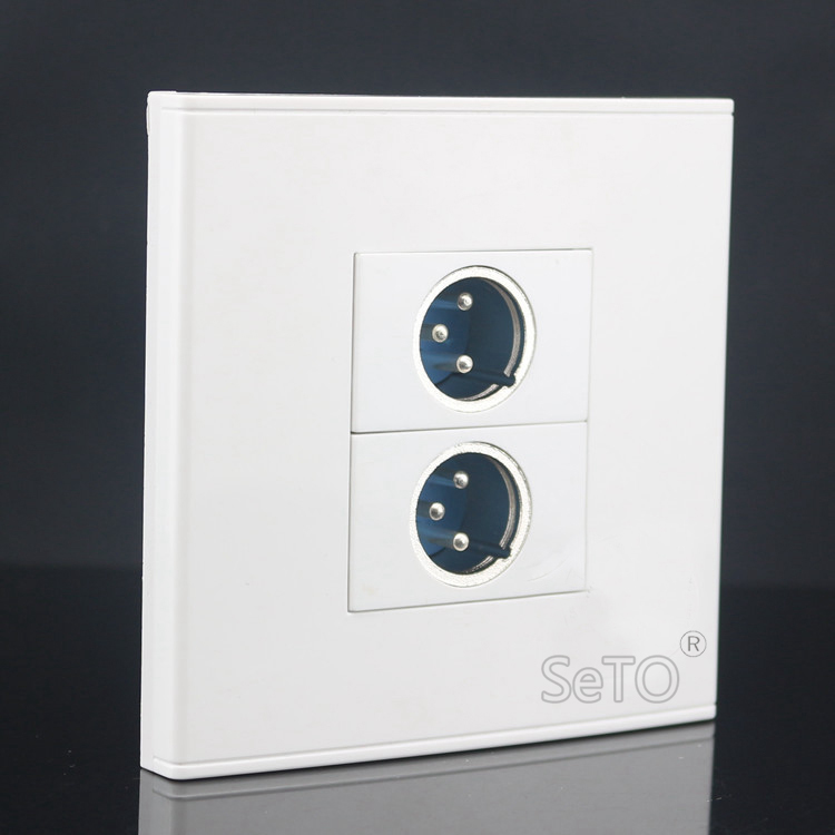SeTo plaque frontale prise murale | Type 86 Ports Double XLR connecteur plaque murale, plaque frontale Keystone