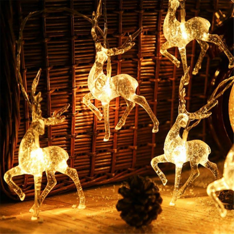 1pcs 10 LED sika deer string Christmas day elk-shaped deer decoration lantern Light strip For Christmas Party Supplies: 2.5m 20led