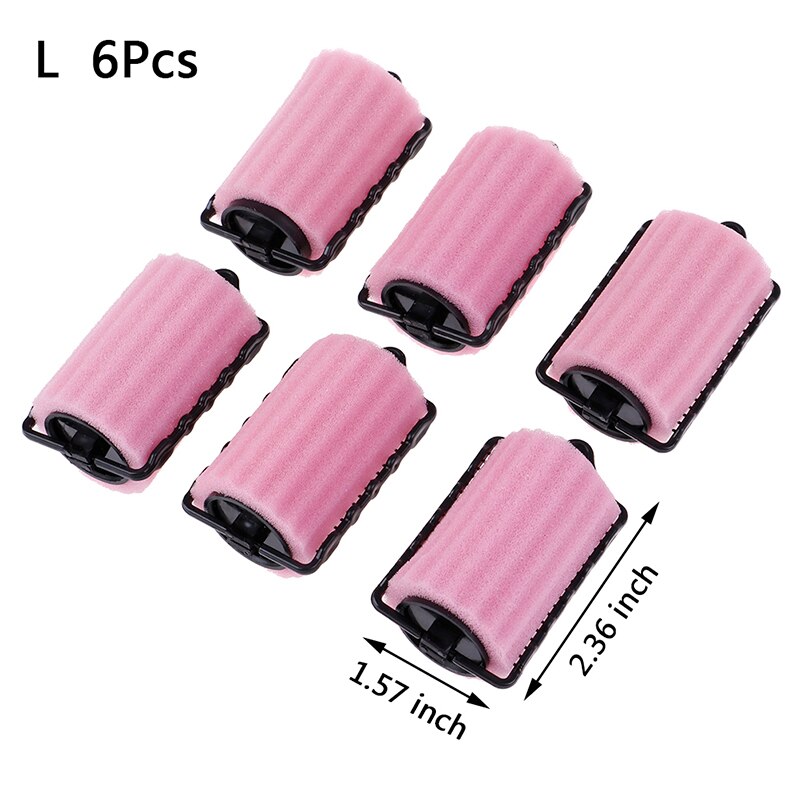 6/8pz Spugna della Gomma Piuma Dei Capelli Fai Da Te messa in piega Rulli Bigodini produttori di Torsione Strumento: L-6pezzi