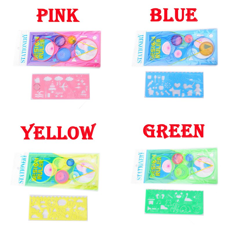 Stationery Ruler Color Painting Supplies Drafting Tool Art Drawing Template for Child Ten Thousand Flower Magic Ruler