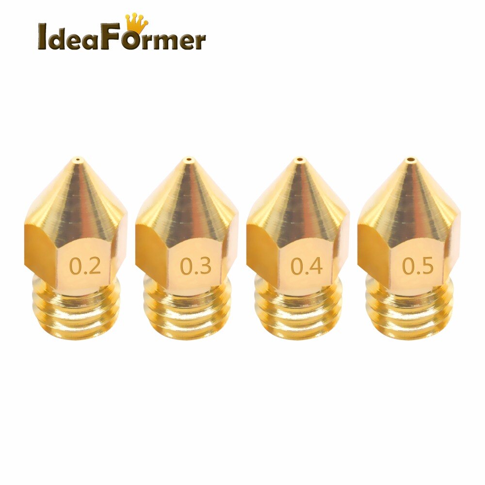 10 stücke 3D Drucker MK8 Durcheinander Düse 0.2/0.3/0.4/0,5mm Extruder Druckkopf Düse Für 1,75mm Filament CR10 CR10S 3D Drucker Teile