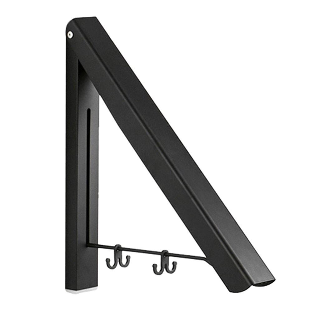 Folding Clothes Hanger Foldable Multifunction Wall Mounted Clothes Rail Drying Rack FAS6: Black