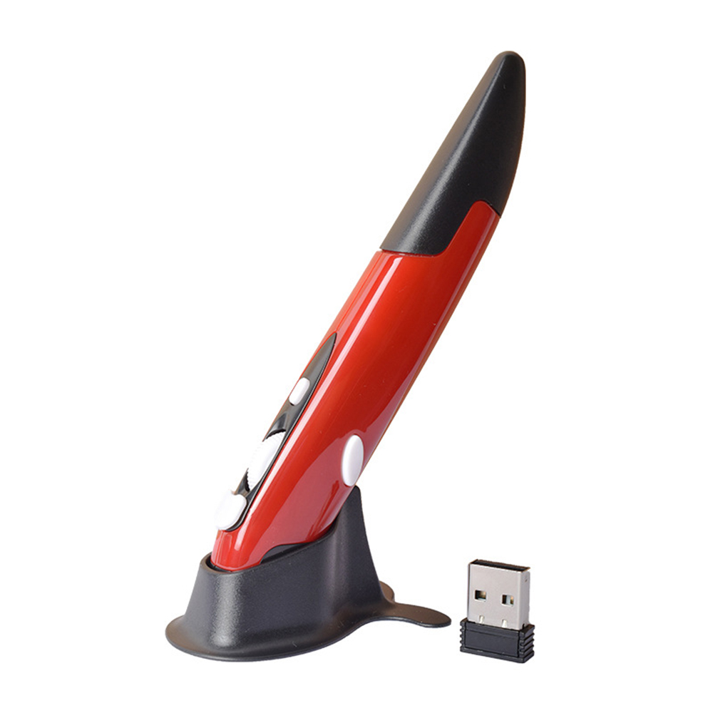 Nowa bezprzewodowa mysz 2.4G Kreatywny pionowy rysik w kształcie pióra Praktyczna mysz w kształcie pióra Mysz akumulatorowa do myszy PC i laptopów