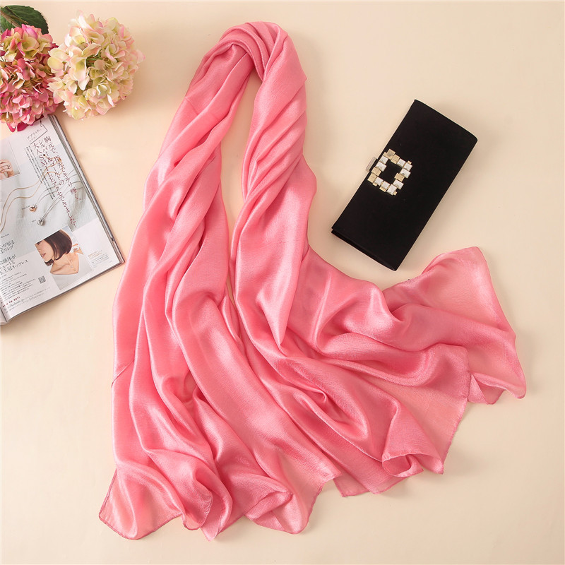 2023 de lujo bufanda de para mujer liso seda liné chales bufandas verano señora pañuelos Pashmina Foulard Hijab 180*90Cm: Blanco
