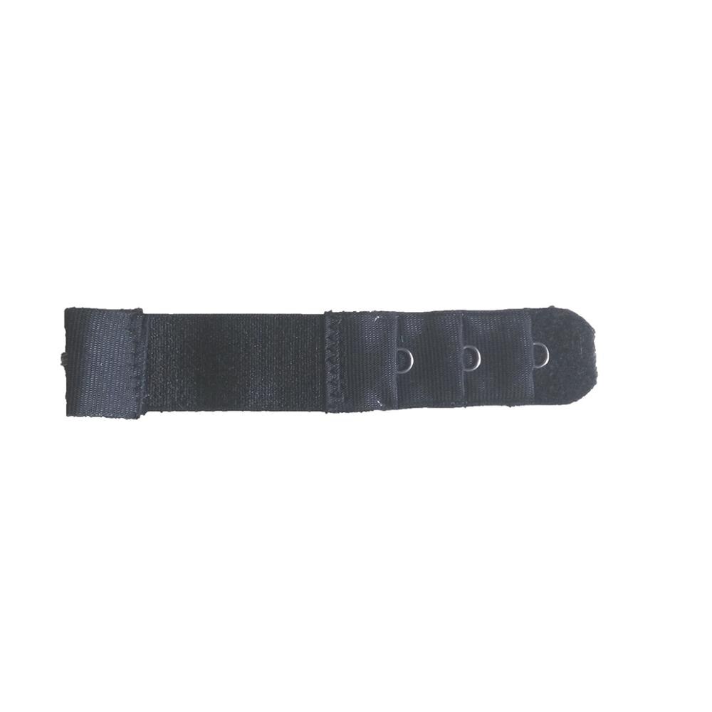 Extensor de sujetador para mujer, 1 filas, 3 ganchos, extensión de broche de nailon, elástico en Correa, banda de sujetador suave, extensores, accesorios íntimos: Black