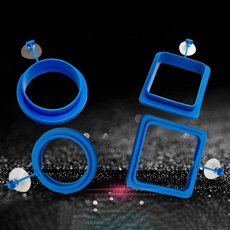 Schwimm Tablett Zubringer Werkzeug Kunststoff Platz/Runde Fütterung Rahmen Blau Aquarium Fütterung Ring Fisch Liefert Aquatische Produkte