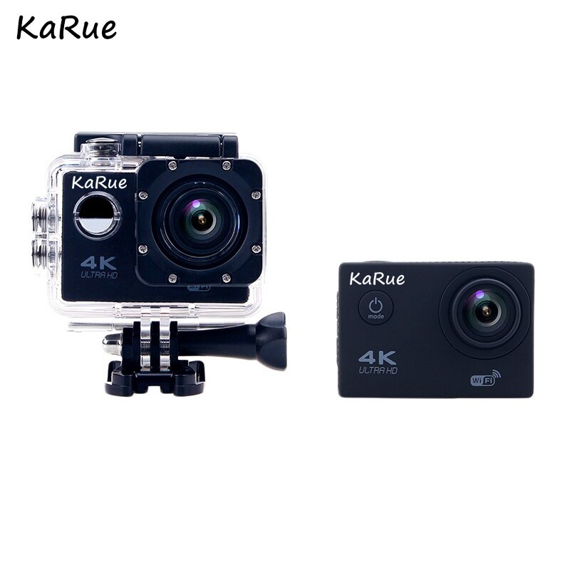 KaRue F60/F60R Action Camera Underwater Ultra HD 4K WiFi 30M Outdoor Sports Camera 2.0" LCD 1080p 60fps Camera Free S: Black / F60