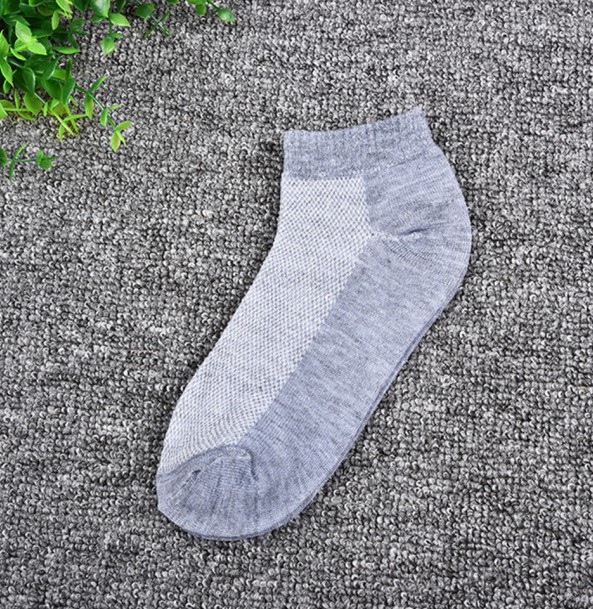 1 Paar Zomer Mannen Effen Knit Mesh Sokken Sport Sokken Onzichtbare Ademende Sokjes Mannen Dunne Boot Sokken: grey