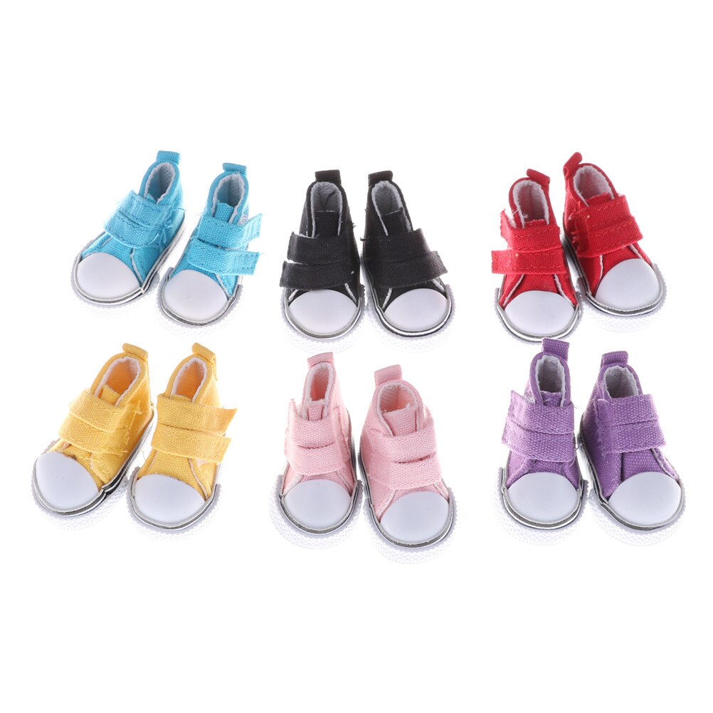Zapatos de lona surtidos para muñeca, Mini zapatilla de juguete, a la , 6 colores, 5cm, para muñeca rusa