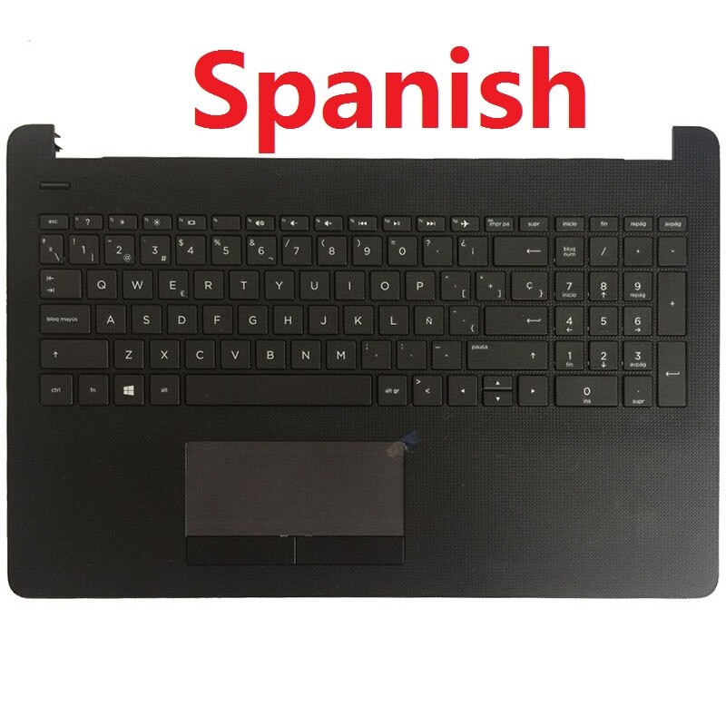 US/UK/SP/Spanish Laptop Keyboard for HP 15-BS 15-BR 15-BW 15Z-BW 250 G6 255 G6 TPN-C130 Palmrest Upper Cover no touchpad